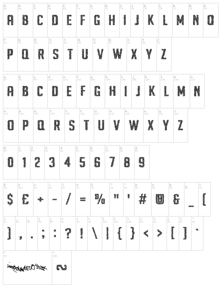 Air Atlas font map